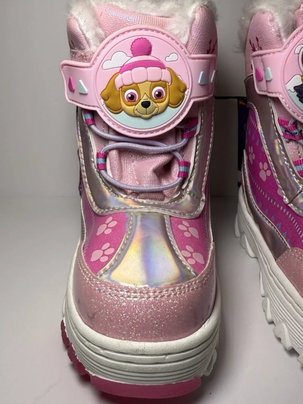 Girls Snowboots Paw Patrol Pink Dog Size 7 New with Tags Light Up Winter